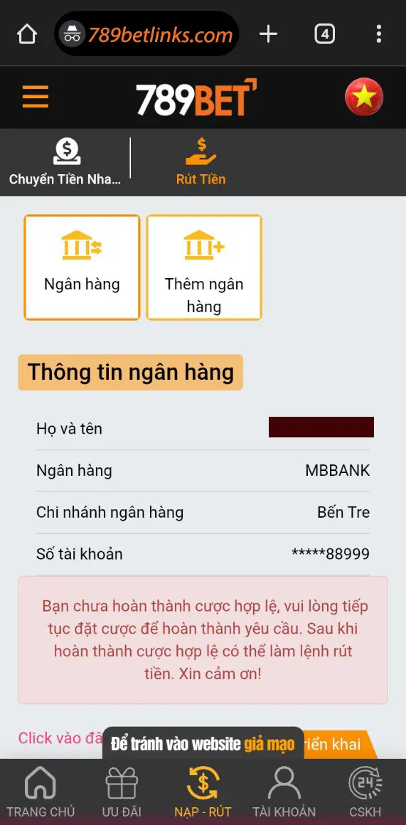 Hướng dẫn rút tiền 789bet chi tiết nhất