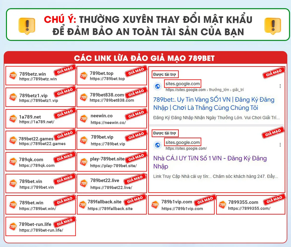 789BET cảnh báo link giảo mạo 789BET - Chúng Tôi